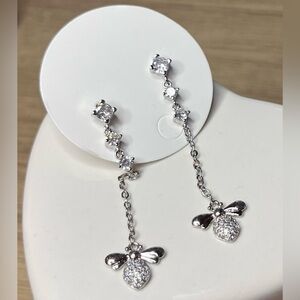 18k gold plated Swarovski rhinestones dangle earrings